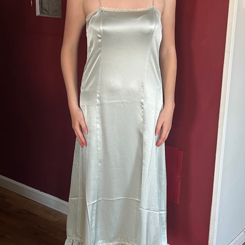 Doen blue Celano maxi slip dress in size small